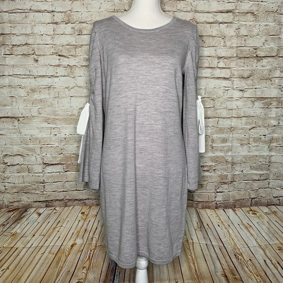 Club Monaco gray wool long sleeves dress sz L - Picture 2 of 11